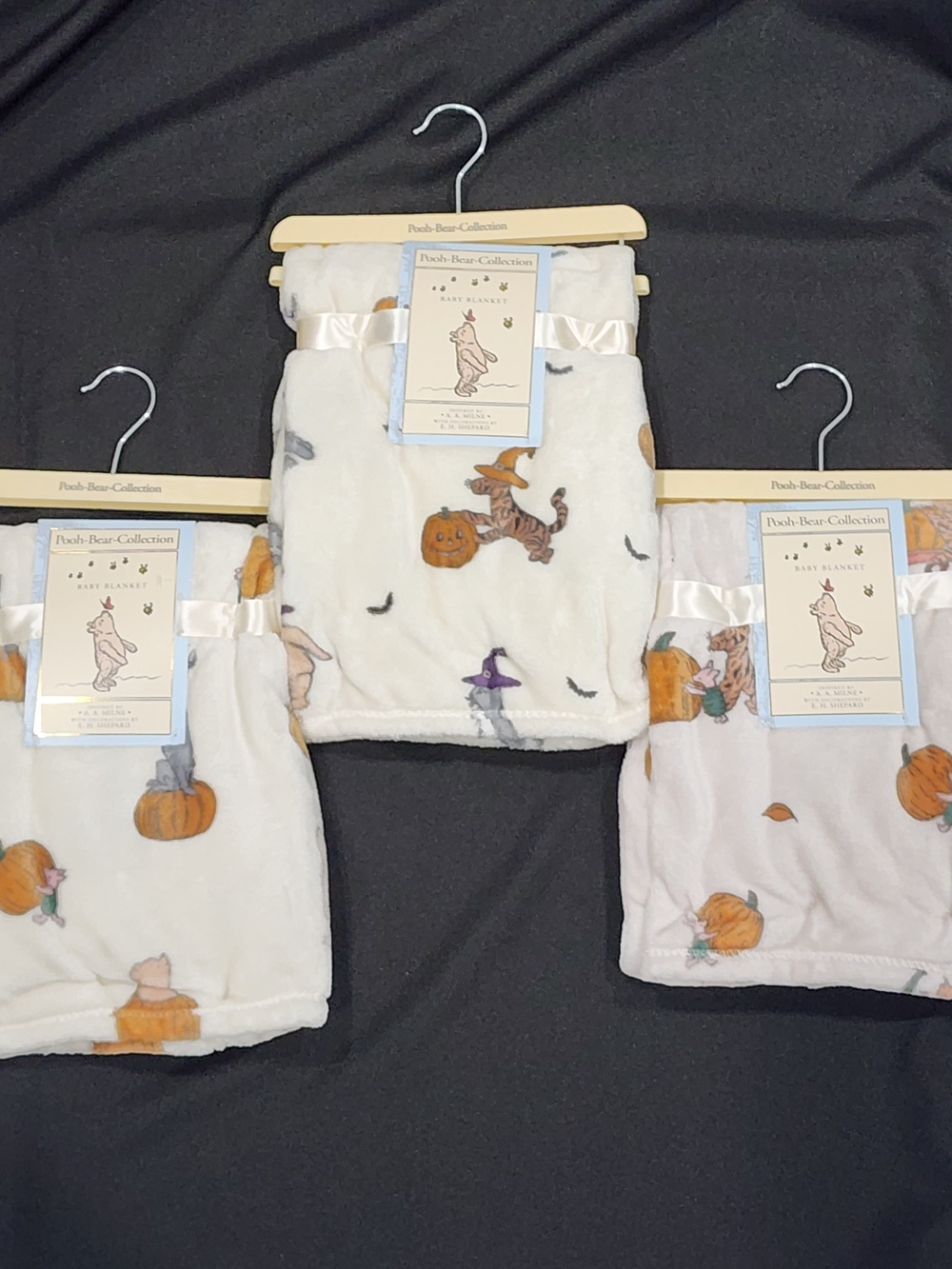 New Lot of 3 Vintage Inspired Classic Winnie the Pooh Baby Blanket